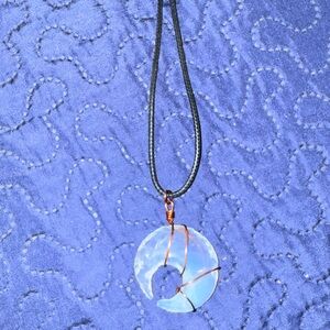 Mystical Blue-White Opalite Pendant Necklace